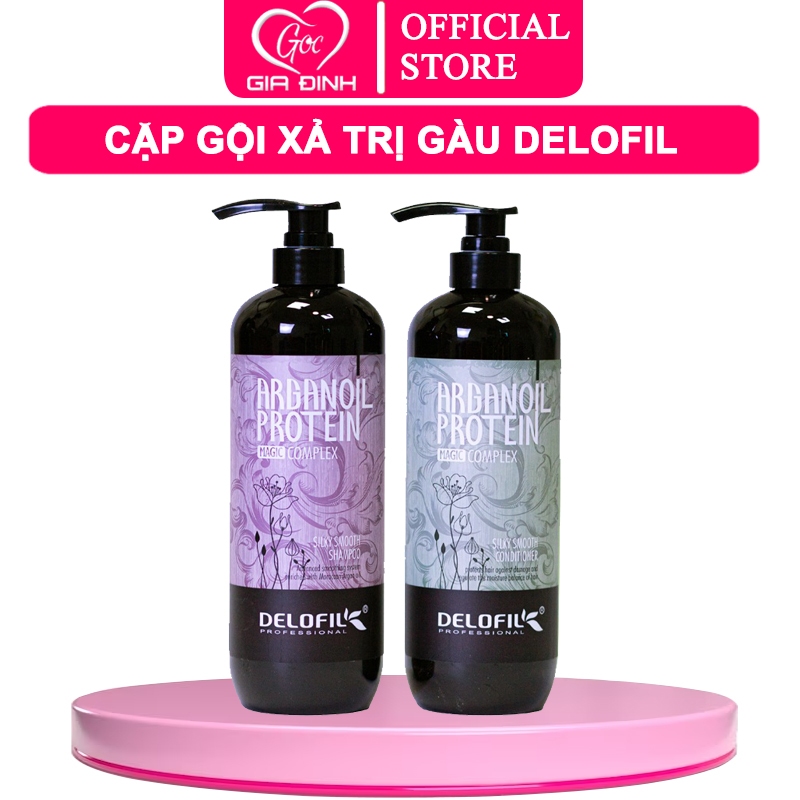 Dầu gội xả DELOFIL Silky Smooth sạch gàu, kiềm dầu, mềm mượt chống gãy rụng tóc