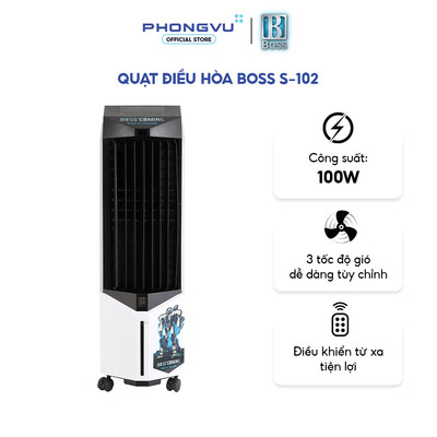 Quạt điều hòa Boss S-102 - 3 tốc độ, đảo gió 4 chiều, điều khiển từ xa, phù hợp 15–20 m² - Bảo hành 12 tháng