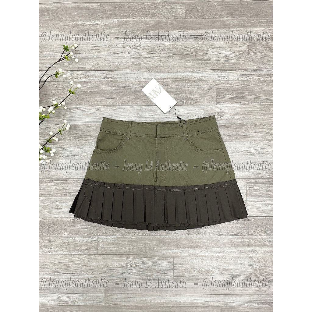 [ZARA AUTHENTIC] Chân Váy ZARA Authentic Phối Xếp Ly Chân Giá SALE