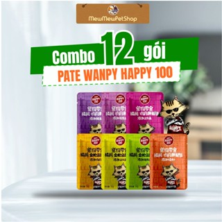 Pate wanpy happy 100 70g , combo 12 gói pate cho mèo đa dạng dinh dưỡng gói 70g