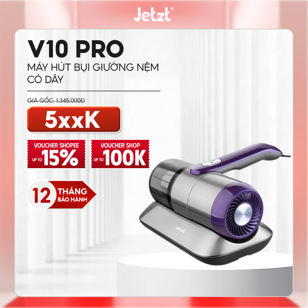 Máy hút bụi giường nệm cầm tay có dây Jetzt V10 Pro