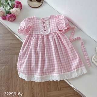 [Pinkids] [9-26kg] Váy Babydoll Cộc Tay Cho Bé Gái Đi Học Đi Chơi Siêu Xinh