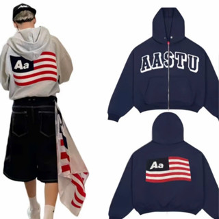 Áo Hoodie Zip AA Thêu Xù Cờ Mỹ Hàng Đẹp + Quần Jogger Nỉ Nam Nữ Năng Động Lapstore