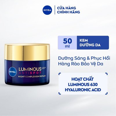 Kem Dưỡng Da Ban Đêm NIVEA LUMINOUS 630 Giúp Làm Mờ Đốm Nâu | Ngăn Ngừa Thâm Nám 50ml - 94134