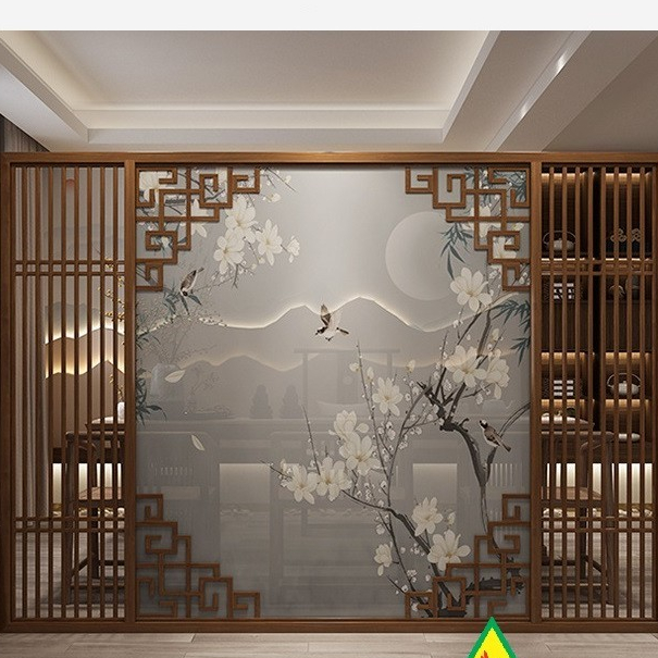 Bình phong gỗ khung tranh cắt CNC cho phòng khách, nhà bếp, nhà hàng, spa CNC06 -VĐ Smart Furrniture