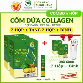[Mua 2 Tặng 2 + Bình] Bột Cốm Dứa Collagen Chính hãng - Hộp 15 gói - Mua 2 Hộp tặng Bình
