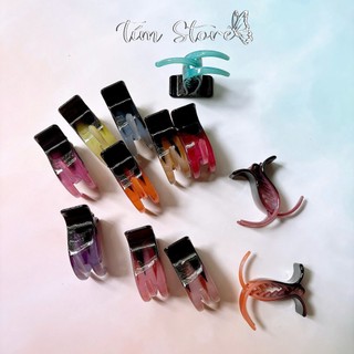  Kẹp tóc càng cua 3 răng  đơn giản màu dễ thương TÍM STORE phụ kiện búi tóc handmade 