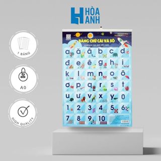 Bảng chữ cái và số mẫu giáo có nẹp treo Hồng Hà (7151)