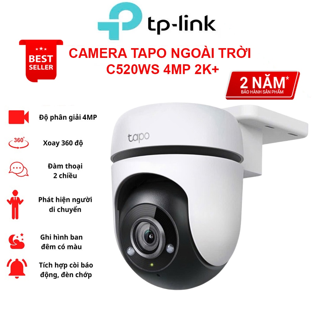 Camera Wifi Ngoài Trời TP-Link Tapo C500 / C510W / C520WS Xoay 360 Độ, Đàm Thoại 2 Chiều, Phát Hiện 