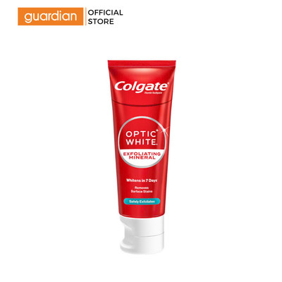 Kem Đánh Răng Colgate Optic White Exfoliating Mineral Hỗ Trợ Làm Trắng Sáng Răng 100G