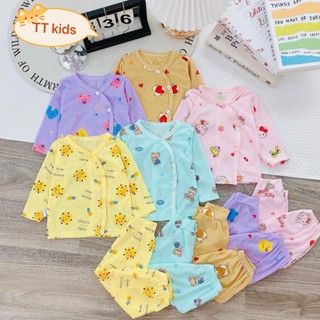  Combo 3 5 Bộ Quần Áo Sơ Sinh Cho Bé Trai Gái Dài Tay Thun Tăm Mềm Mại Họa Tiết Dễ Thương Size 3-9kg QA48 