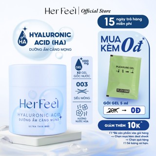 Bao cao su dưỡng ẩm Her Feel HA Hộp 3/10 Gấp đôi gel dưỡng ẩm cao cấp có thêm HA