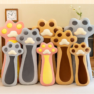 Gối ôm thú nhồi bông dáng chân mèo đáng yêu ôm ngủ gác chân dựa lưng , làm quà tặng đồ chơi