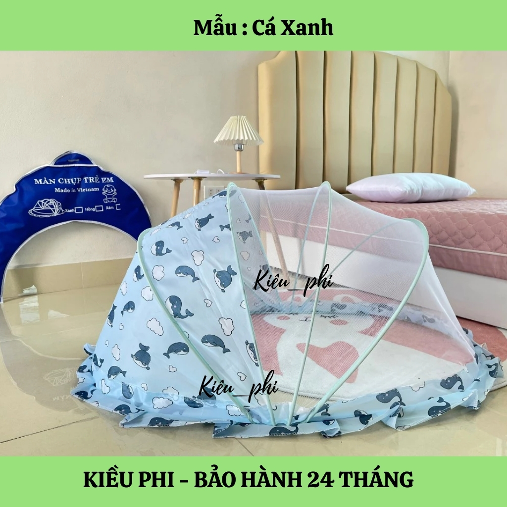 Màn Chụp Gấp Gọn Trẻ Em, Màn Ngủ Chống Muỗi, Màn Ngủ Chống Muỗi Tiện Lợi, Màn Ngủ Hoạ Tiết Dễ Thương