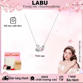 Dây chuyền 925 Thiên Nga Vòng Cổ LABU Crystal Swan Necklace Silver Vòng Cổ Nữ Gửi Hộp đóng gói