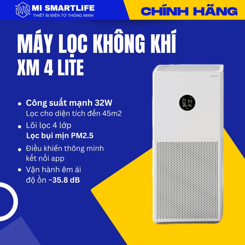 Máy lọc không khí 4 Lite lọc không khí lọc bụi mịn công suất 32w