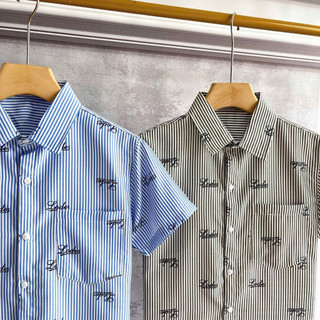Áo sơ mi nam tay ngắn kẻ sọc in hoạ tiết LỤA MANGO  SMTN