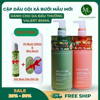 Dầu Gội Xả Bưởi Mẫu Mới VALERT GRAPEFRUIT 850ML Phục Hồi, Chống Rụng Kích Mọc Tóc