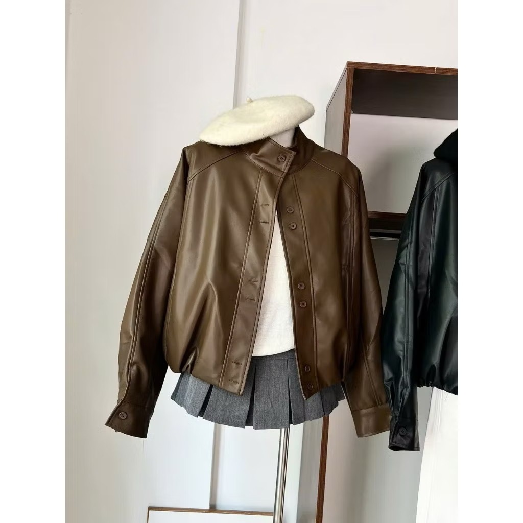 [HÀNG QC/ 2Lớp] ÁO KHOÁC DA TRƠN CÚC ĐÔI FORM RỘNG BO CHUN VIỀN DƯỚI SIÊU XINH 2MONDAY AK4 | BigBuy360 - bigbuy360.vn