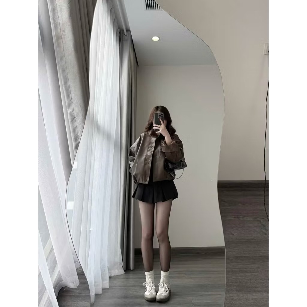 [HÀNG QC/ 2Lớp] ÁO KHOÁC DA TRƠN CÚC ĐÔI FORM RỘNG BO CHUN VIỀN DƯỚI SIÊU XINH 2MONDAY AK4 | BigBuy360 - bigbuy360.vn