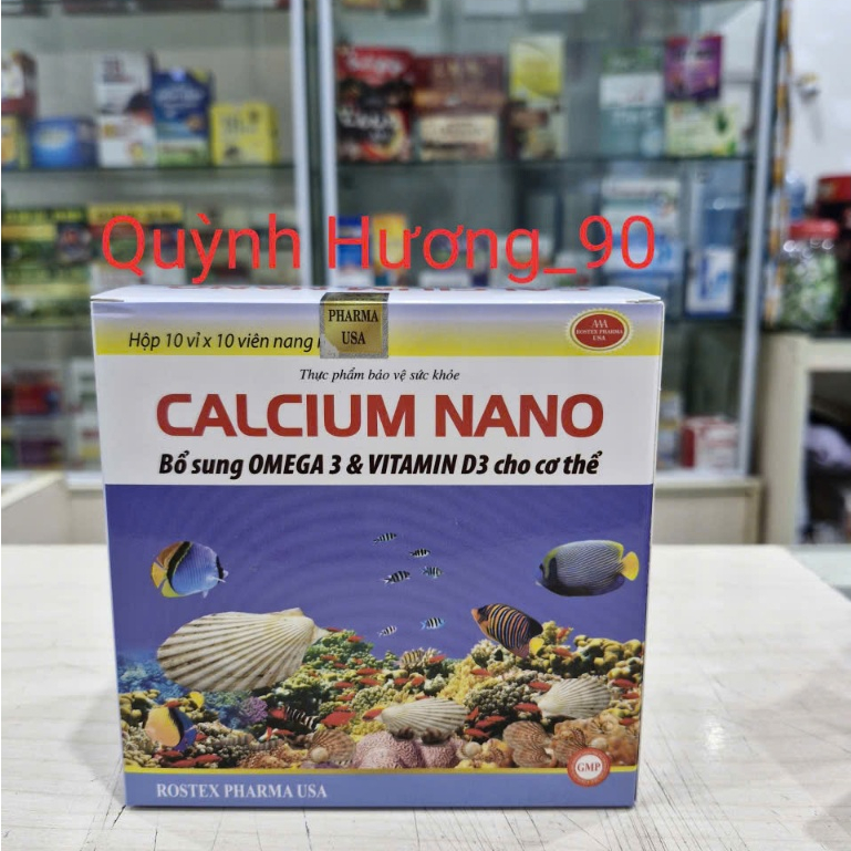 Viên uống CALCIUM NANO hộp 100 viên giúp bổ sung Omega 3 ,canxi và vitamin D3 cho cơ thể