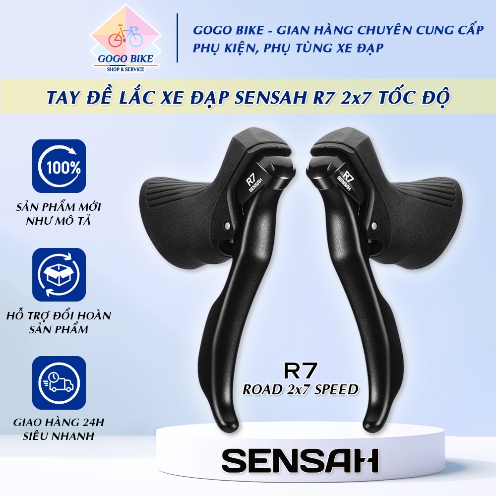 [GoGo Bike] Tay đề lắc xe đạp SENSAH R7 2x7 Speed - Chính Hãng