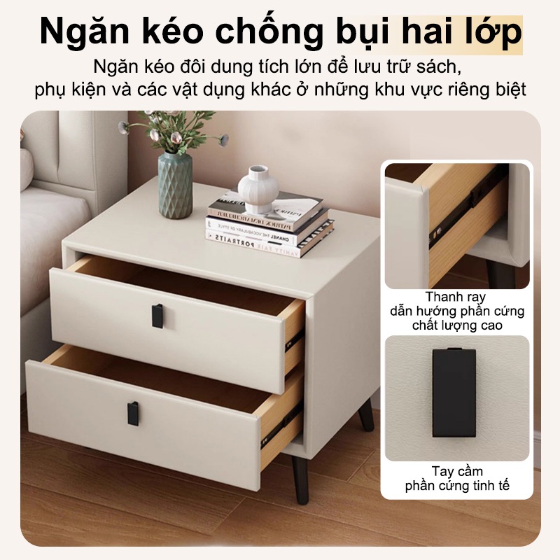 Bàn đầu giường bằng gỗ nguyên khối 2/3 tầng phòng ngủ phòng khách đèn tủ lưu trữ cao cấp sang trọng | BigBuy360 - bigbuy360.vn