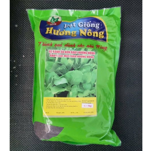 1kg-Hạt giống CẢI BẸ XANH ĂN NON Baby Thương Hiệu Hương Nông, cải ăn sống rất thơm ngon.
