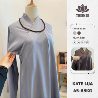 Áo tràng lam phật tử nữ kate lụa cao cấp Thiên Di áo choàng đi lễ chùa nam cho phật tử D21