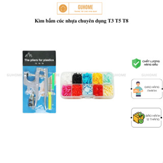 Kềm bấm cúc nhựa loại 1, Kìm bấm cúc nhựa chuyên dụng T3 T5 T8 ( Tặng Kèm 10 Bộ Cúc)