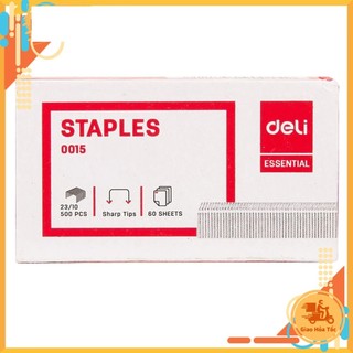 Combo 3 Hộp Kim Bấm 23/10 Deli E0015 Ghim dập được 60 tờ [1000 chiếc]