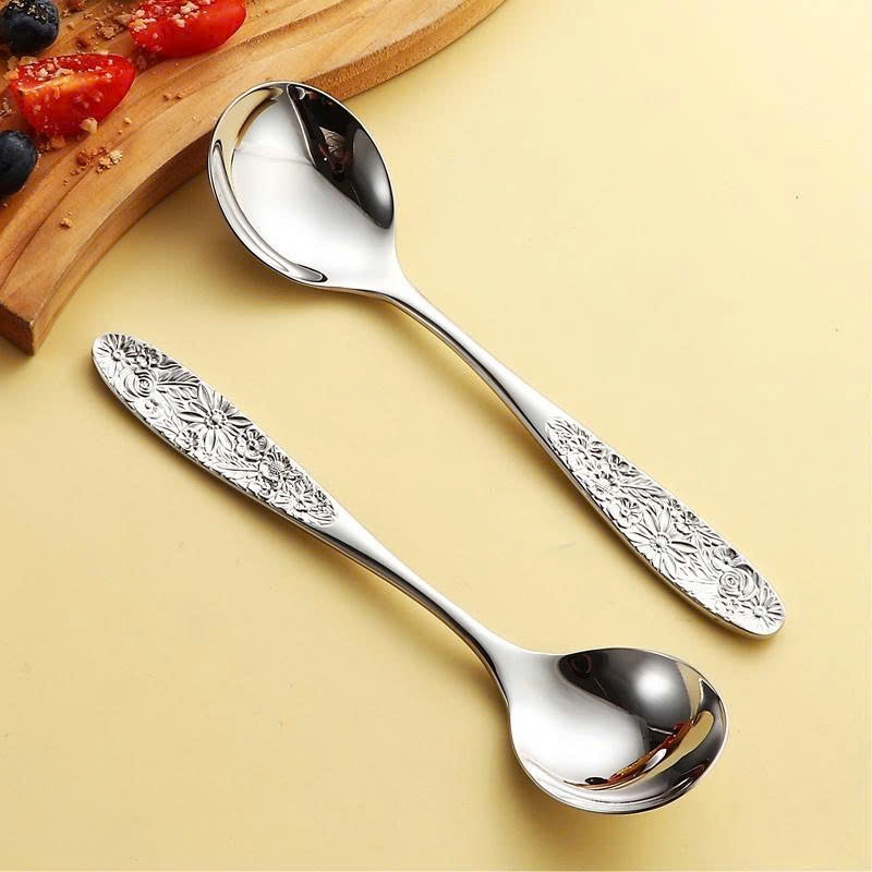 Thìa inox 316 Oyatton [417], cán khắc hoạ tiết hoa sang trọng, tinh tế O417