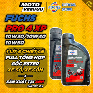   MTVV  Dầu nhớt FUCHS SILKOLENE Pro 4 10W40 10W30 10W50 XP 4T 1L Mẫu mới<END> 