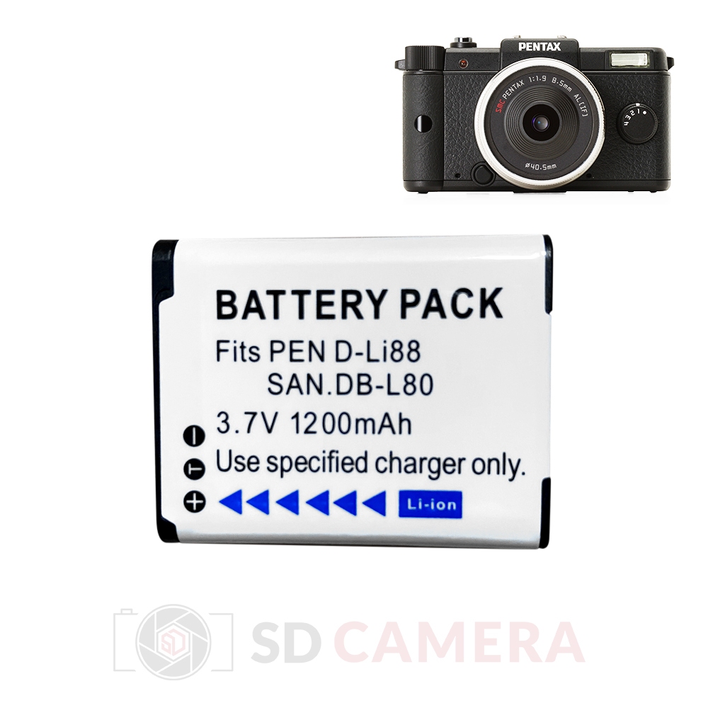 Pin D-LI88 DB-L80 cho PENTAX Optio H90 W90 P80 P70 WS80... SANYO DMX-CA100 CG110..D LI88 DB L80 dung