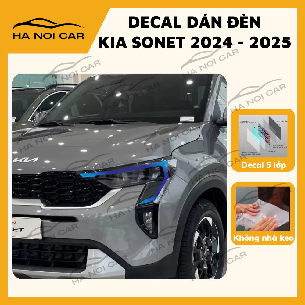 KIA SONET 2024 - 2025: Decal dán đổi màu đèn KIA SONET 2024 - 2025 trang trí xe