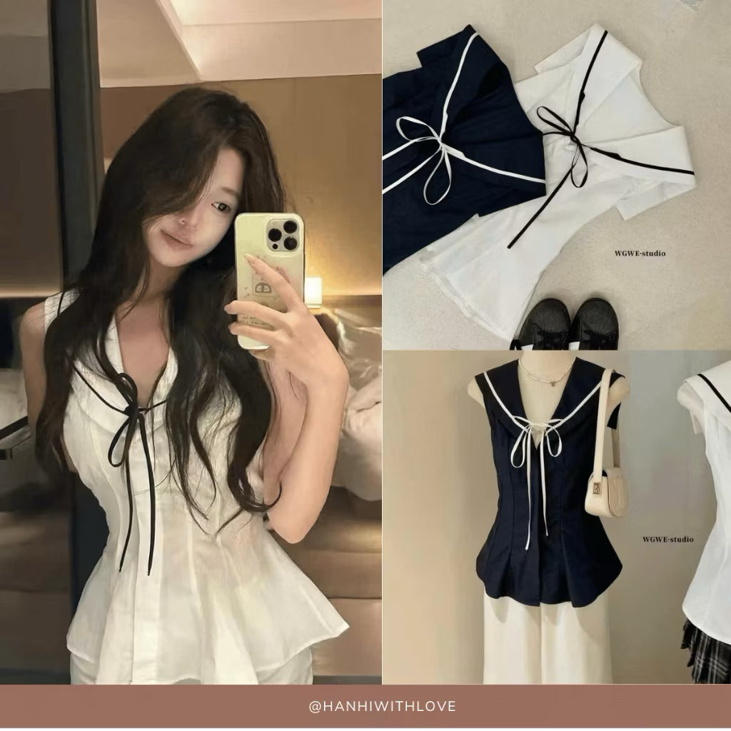 Áo sơ mi sát nách tag Wgwe  [Thanh lý Veos / Tí ngoan / Joiedesroses / Ononmade/ Rubies/Kido/Sbs]