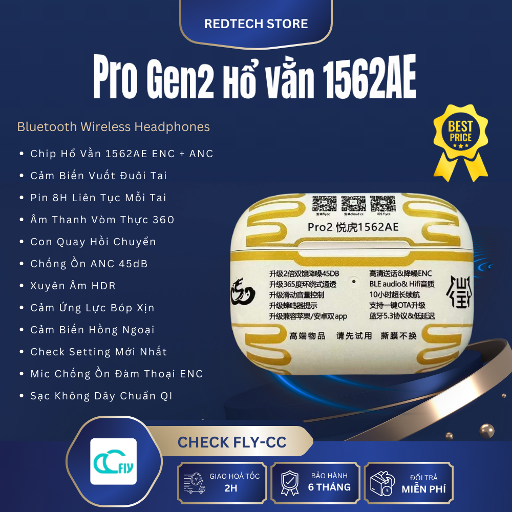Tai Nghe ProGen2 Louda 1562AE - 45dB - Sạc Nhanh - Pin 8h - Vuốt Tăng Giảm Âm Lượng