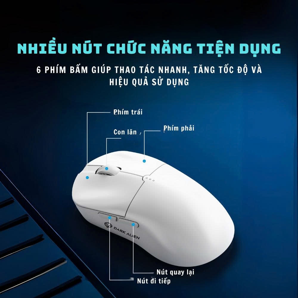 Chuột gaming không dây Dark Alien X11 SE - 3 mode - Mắt đọc PAW3311 - App macro - Dock sạc - DPI 12000 - SaiGonComputer | BigBuy360 - bigbuy360.vn
