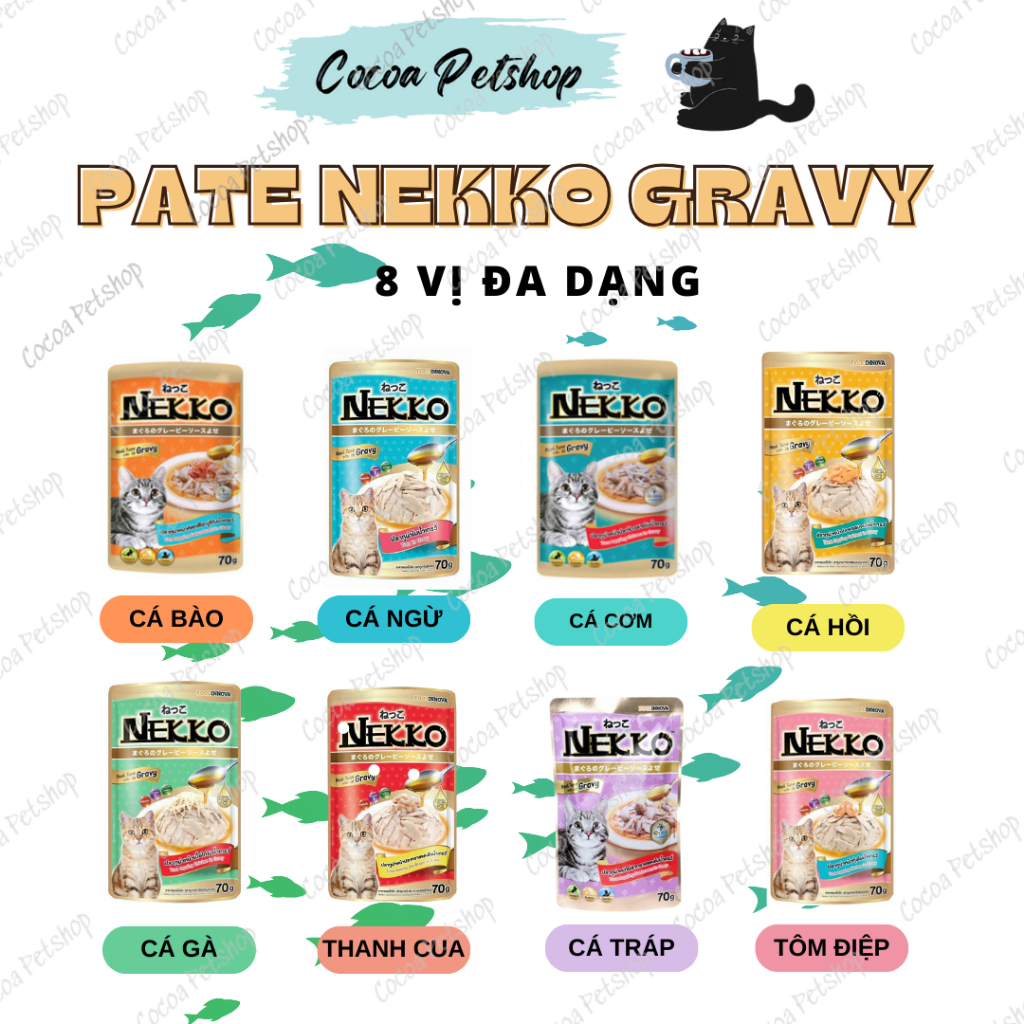 [Gói Lẻ Hàng CTY] Pate Nekko Gravy Cho Mèo - Pate Nekko Dạng Sốt - 8 Hương Vị Cho Mèo