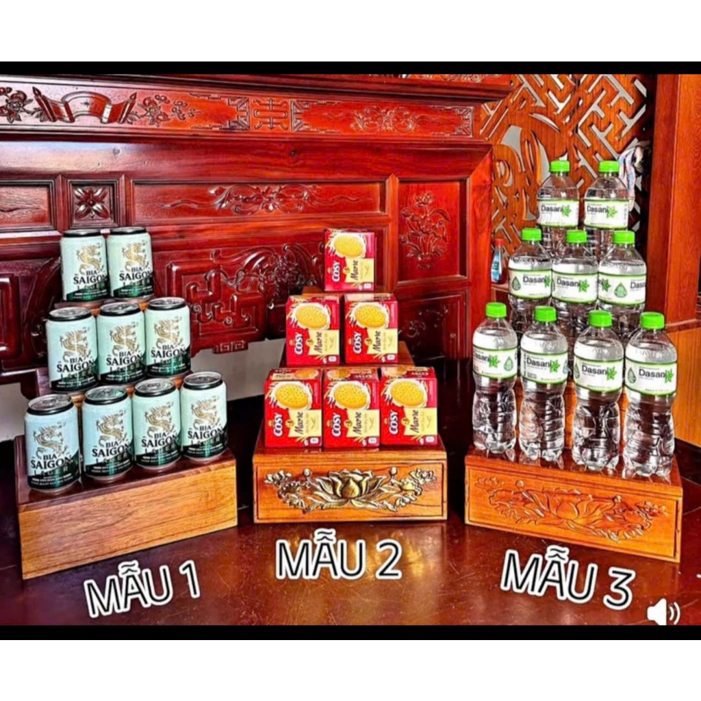 Đôn Gỗ 3 Tầng Đựng Nước ,Bánh Kẹo Thờ Cúng