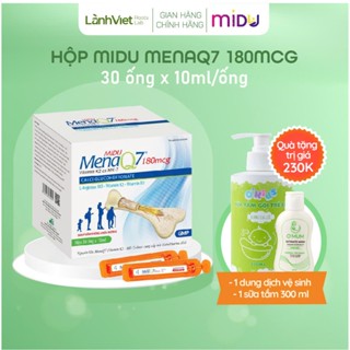 Canxi Midu MenaQ7 180mcg – Hỗ Trợ Phát Triển Chiều Cao, Bổ Sung Calcium D3K2 | Hộp 30 Ống