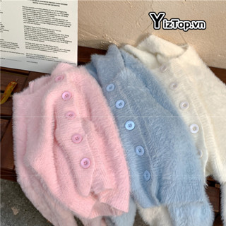 YizTop Áo Len Tay Dài Cổ Phong Cách Hàn Quốc Áo Len Dệt Kim Dáng Ôm Eo Cao Thời Trang Phong Cách