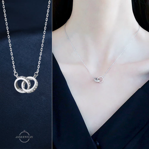 Dây chuyền bạc nữ The Vow Asimi The Vow DC69 - đeo trên mẫu