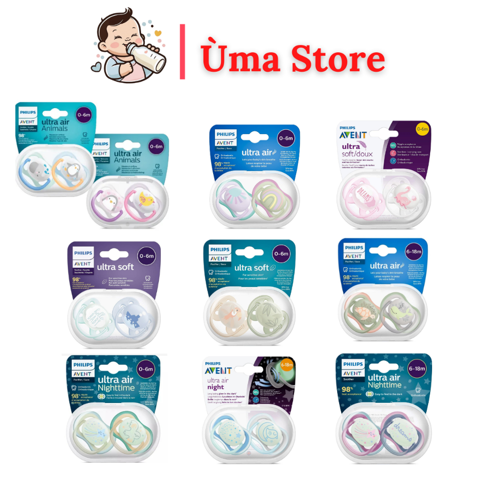 Philips Avent núm ty ngậm thông khí - Ty ngậm / ti giả thông khí ban đêm Philips Avent