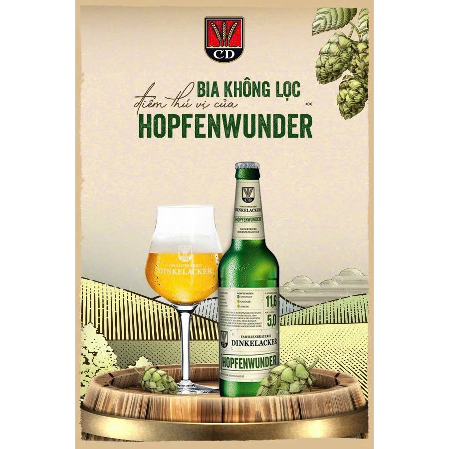 Bia Dinkelacker Hopfenwunder 5% Đức – thùng 24 chai 330ml