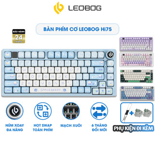  Bàn Phím Cơ Có Dây LEOBOG Hi75 Gaming Led RGB Có Hotswap Có Núm Vặn Đa Năng Mạch Xuôi Chính Hãng 
