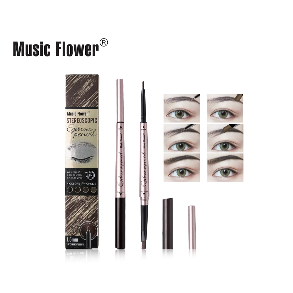 5021-MUSIC FLOWER Bút Chì kẻ mày hai đầu chống thấm nước lâu trôi Music Flower