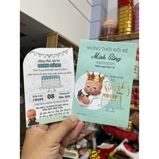 [Baby Boss]Thiệp thôi nôi, sinh nhật, đầy tháng bé