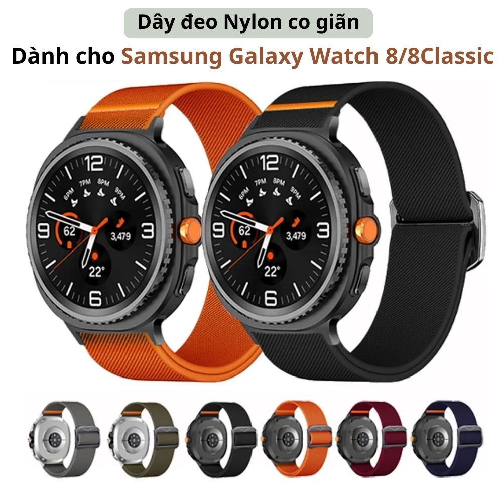 Dây đeo vải Nylon co giãn dành cho Samsung Galaxy Watch 8,Watch 8 Classic