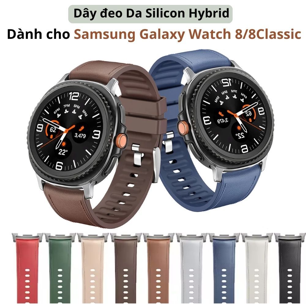 Dây đeo Da Silicon Hybrid dành cho Samsung Galaxy Watch 8,Watch 8 Classic